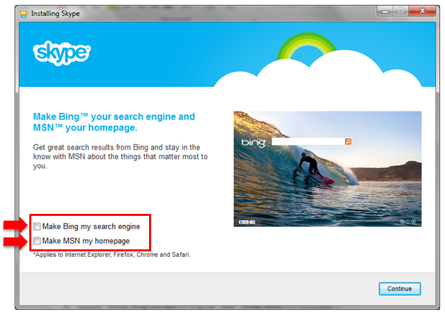 skype bing